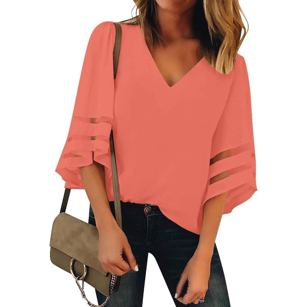 imageLookbookStore Womens Casual Dress ShirtCoral