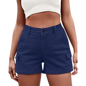 LookbookStore Cargo Shorts for Women High Waisted Casual Summer Stretchy Chino Shorts Short Cargos Colored Jeans
