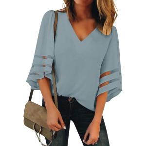 LookbookStore Women’s Casual Dress Shirt(Blue Gray)