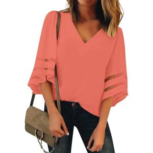 LookbookStore Women’s Casual Dress Shirt(Coral)