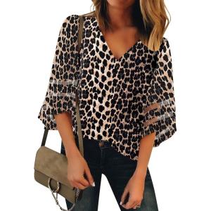 LookbookStore Women’s Casual Dress Shirt(Leopard Print)