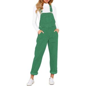 LookbookStore Women’s Casual Stretch Denim Bib Overalls Pants Pocketed Jeans Jumpsuits(Evergreen)