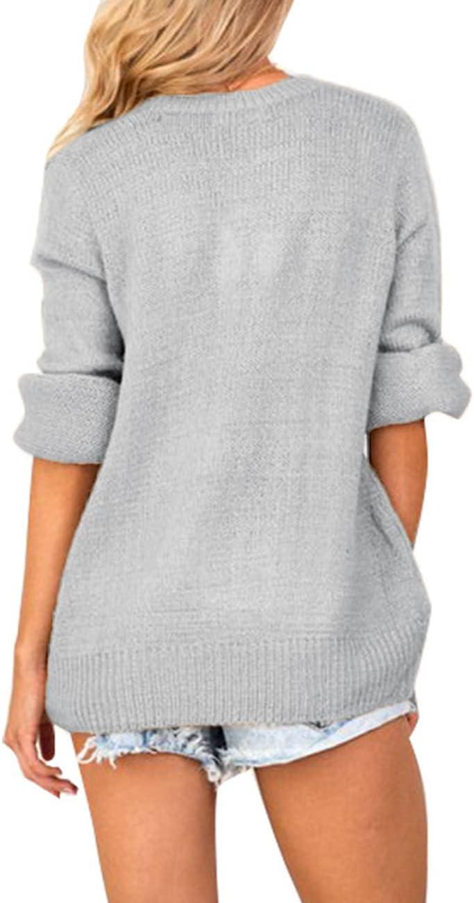 imageLookbookStore Womens Knit Long Sleeve Faux Wrap Surplice V Neck Sweater Top
