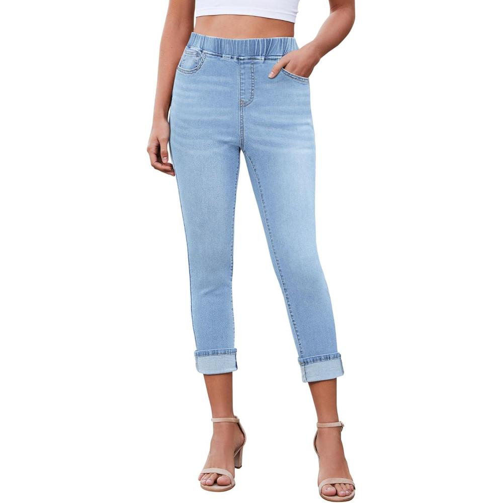 imageLookbookStore Womens High Waisted Capri JeggingsBlue Vibe