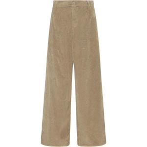 LookbookStore Corduroy Pants for Women High Waisted Wide Leg Elastic Waist Casual Work Pants Fall Trousers with Pockets(Khaki)