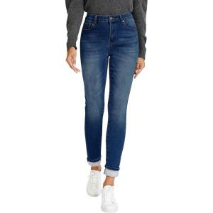 LookbookStore Fleece Lined Jeans for Women High Waisted Skinny Sherpa Jeans Winter Jeggings Warm Denim Pants Trousers(Darkness Blue)