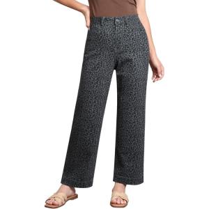 LookbookStore Wide Leg Jeans for Women Trendy High Waisted Stretchy Cheetah Leopard Pants Ankle Length Trouser Jeans(Mini Gray Leopard)