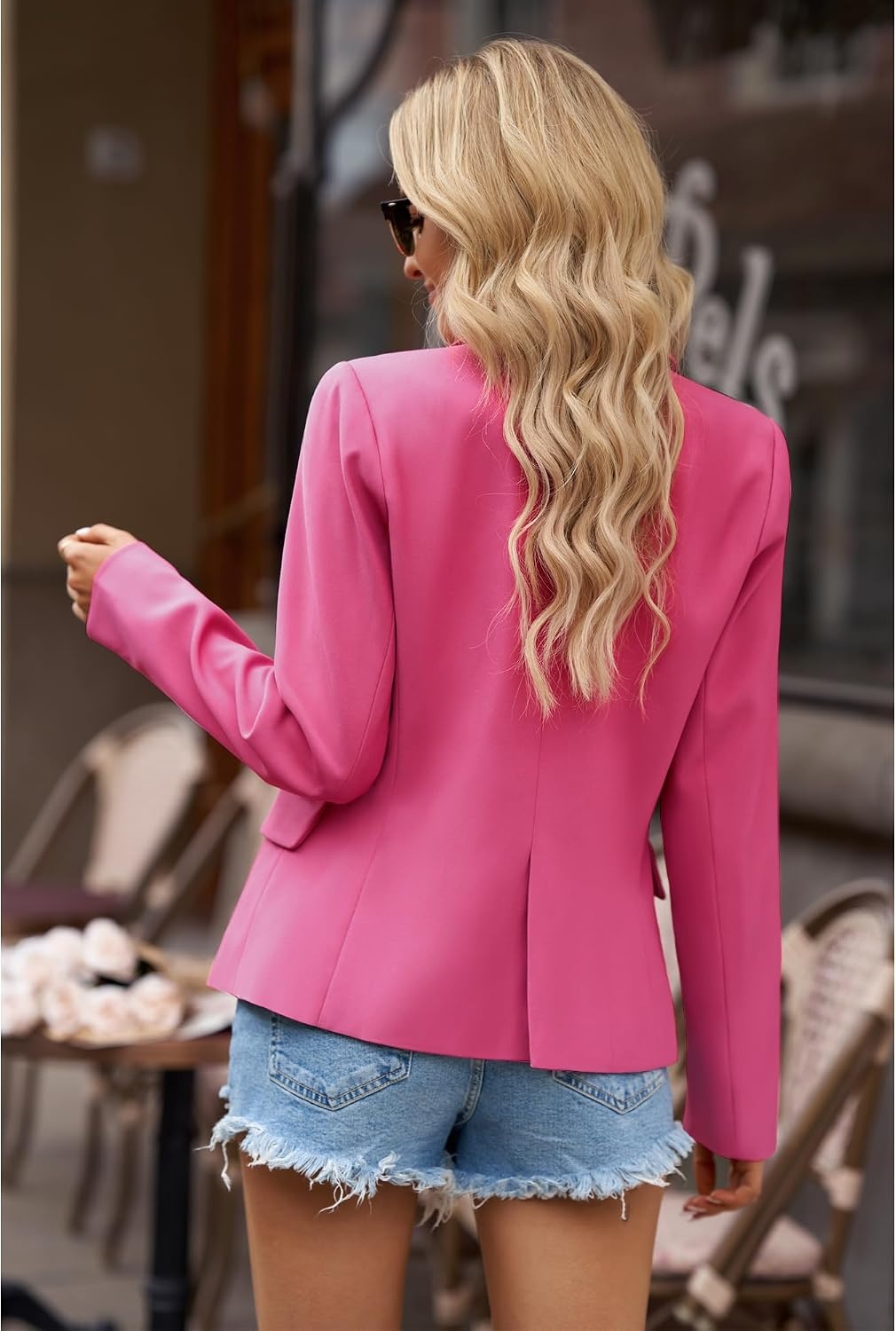 image:imageLookbookStore Blazers for Women Business Casual Long Sleeves Suit JacketsHot Pink