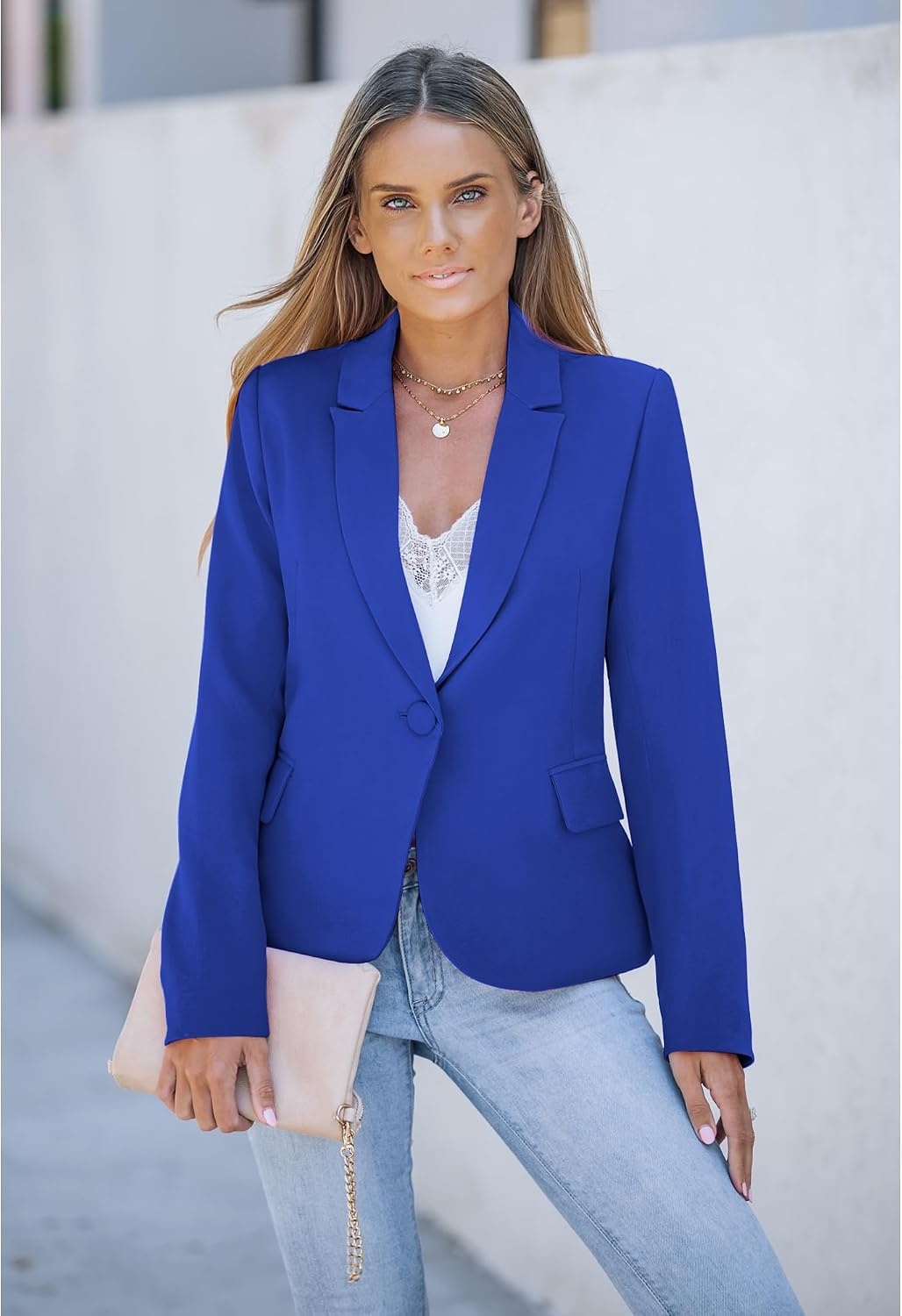 image:imageLookbookStore Blazers for Women Business Casual Long Sleeves Suit JacketsRoyal Blue
