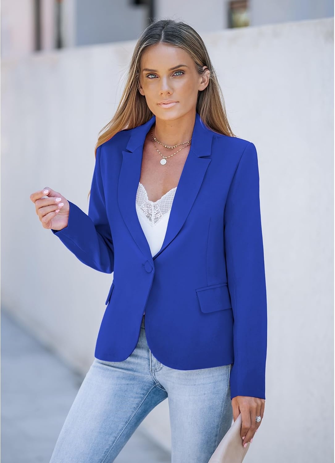 image:imageLookbookStore Blazers for Women Business Casual Long Sleeves Suit JacketsRoyal Blue