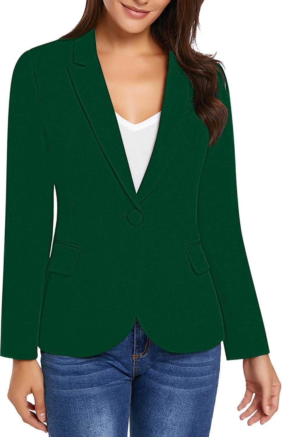 image:imageLookbookStore Blazers for Women Business Casual Long Sleeves Suit JacketsVerdant Green