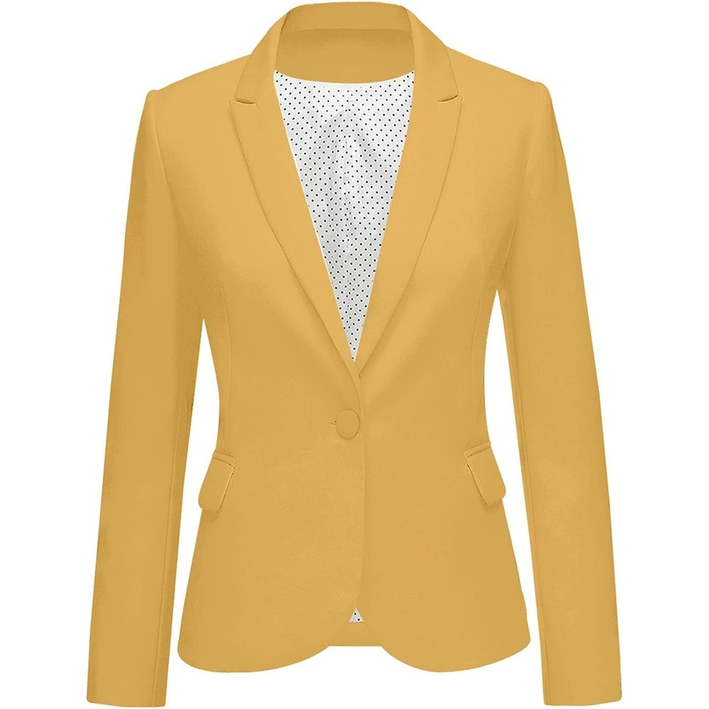 image:imageLookbookStore Blazers for Women Business Casual Long Sleeves Suit JacketsDusky Citron Yellow
