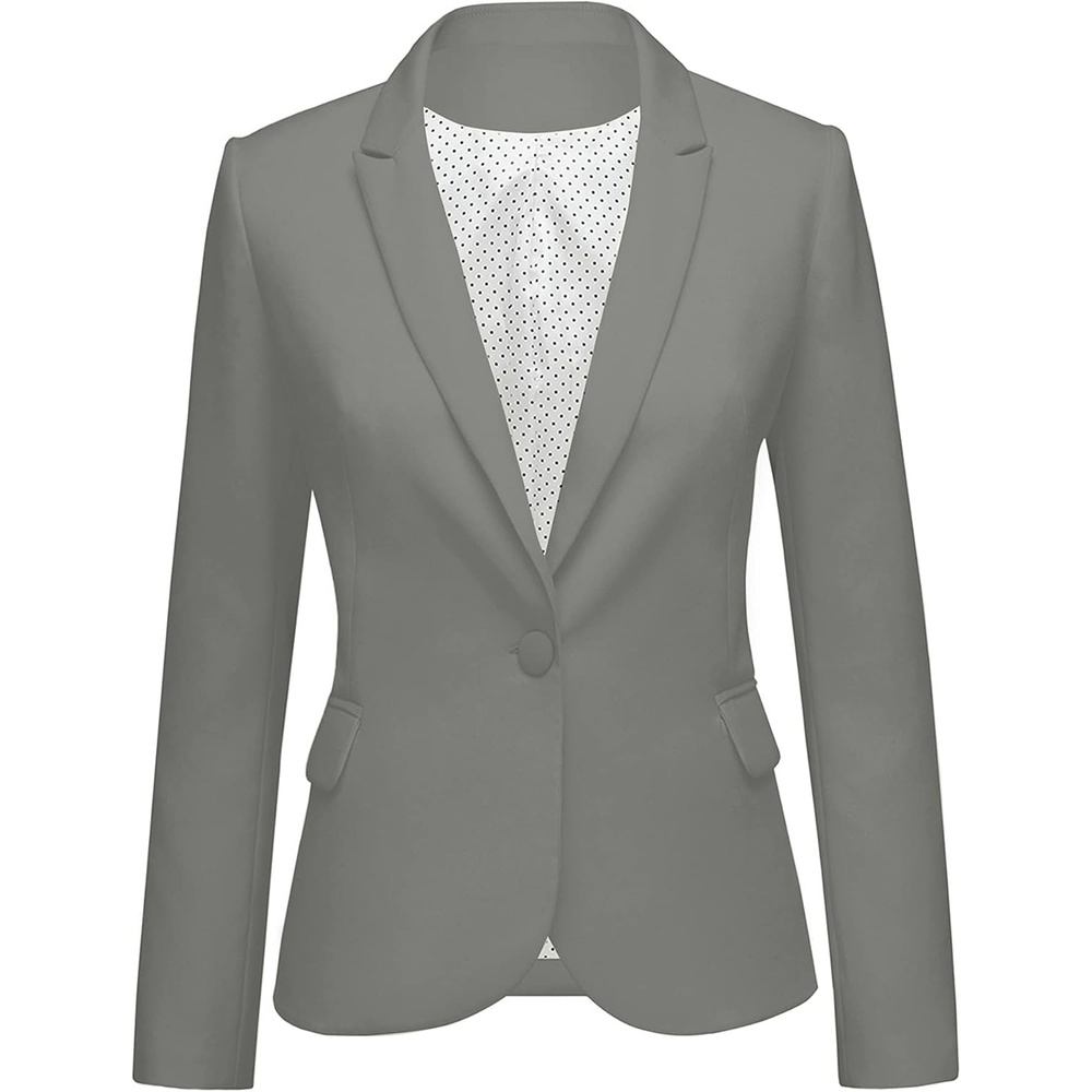 image:imageLookbookStore Blazers for Women Business Casual Long Sleeves Suit JacketsGrey