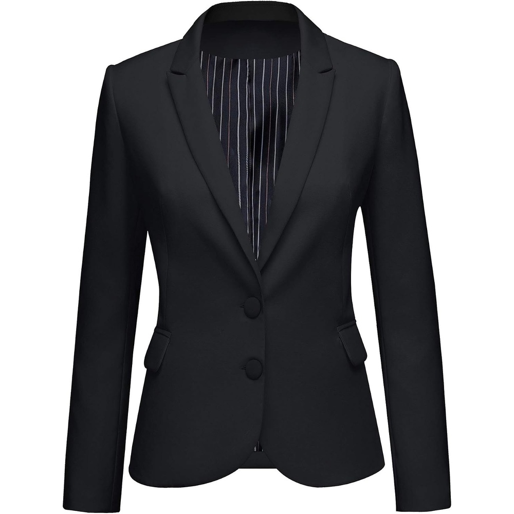 image:imageLookbookStore Blazers for Women Business Casual Long Sleeves Suit JacketsTwo Buttons Black