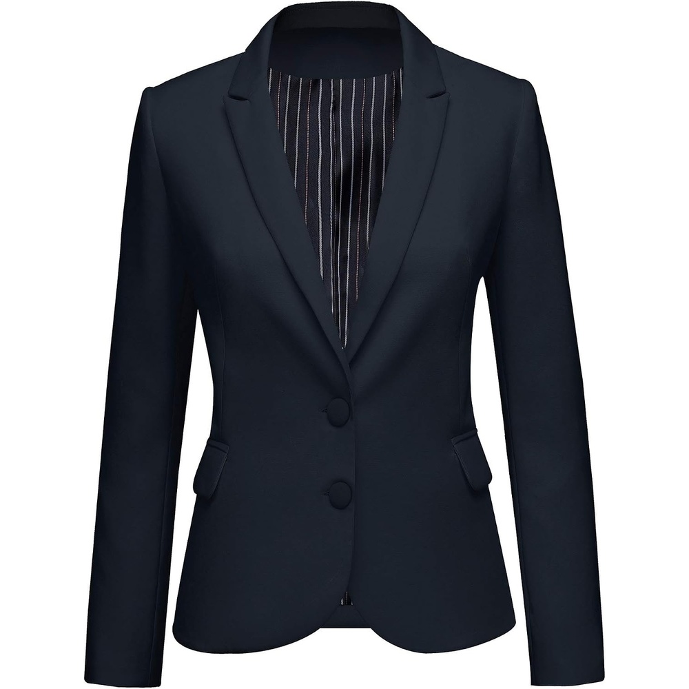 image:imageLookbookStore Blazers for Women Business Casual Long Sleeves Suit JacketsTwo Buttons Navy