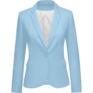 LookbookStore Blazers for Women Business Casual Long Sleeves Suit Jackets(Airy Blue)