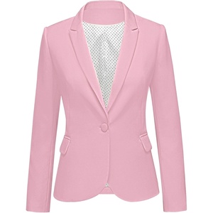 LookbookStore Blazers for Women Business Casual Long Sleeves Suit Jackets(Candy Pink)