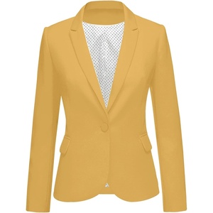 LookbookStore Blazers for Women Business Casual Long Sleeves Suit Jackets(Dusky Citron Yellow)