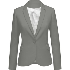 LookbookStore Blazers for Women Business Casual Long Sleeves Suit Jackets(Grey)