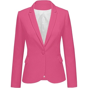 LookbookStore Blazers for Women Business Casual Long Sleeves Suit Jackets(Hot Pink)