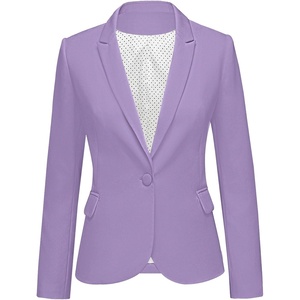 LookbookStore Blazers for Women Business Casual Long Sleeves Suit Jackets(Lavender)