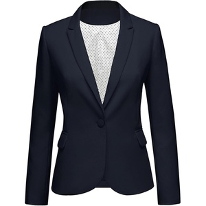LookbookStore Blazers for Women Business Casual Long Sleeves Suit Jackets(Navy)