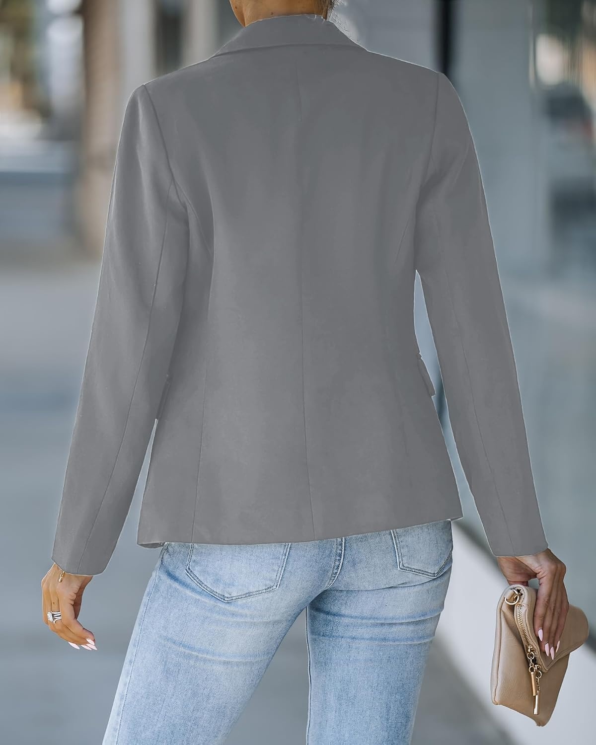 image:imageLookbookStore Blazers for Women Business Casual Long Sleeves Suit JacketsDark Grey