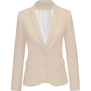 LookbookStore Blazers for Women Business Casual Long Sleeves Suit Jackets(Oatmeal)