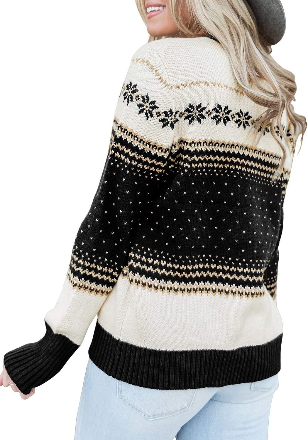 image:imageLookbookStore Christmas Sweaters for Women Crewneck Pullover Holiday OutfitBlack2