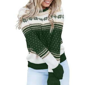 LookbookStore Christmas Sweaters for Women Crewneck Pullover Holiday Outfit(Eden Green New)